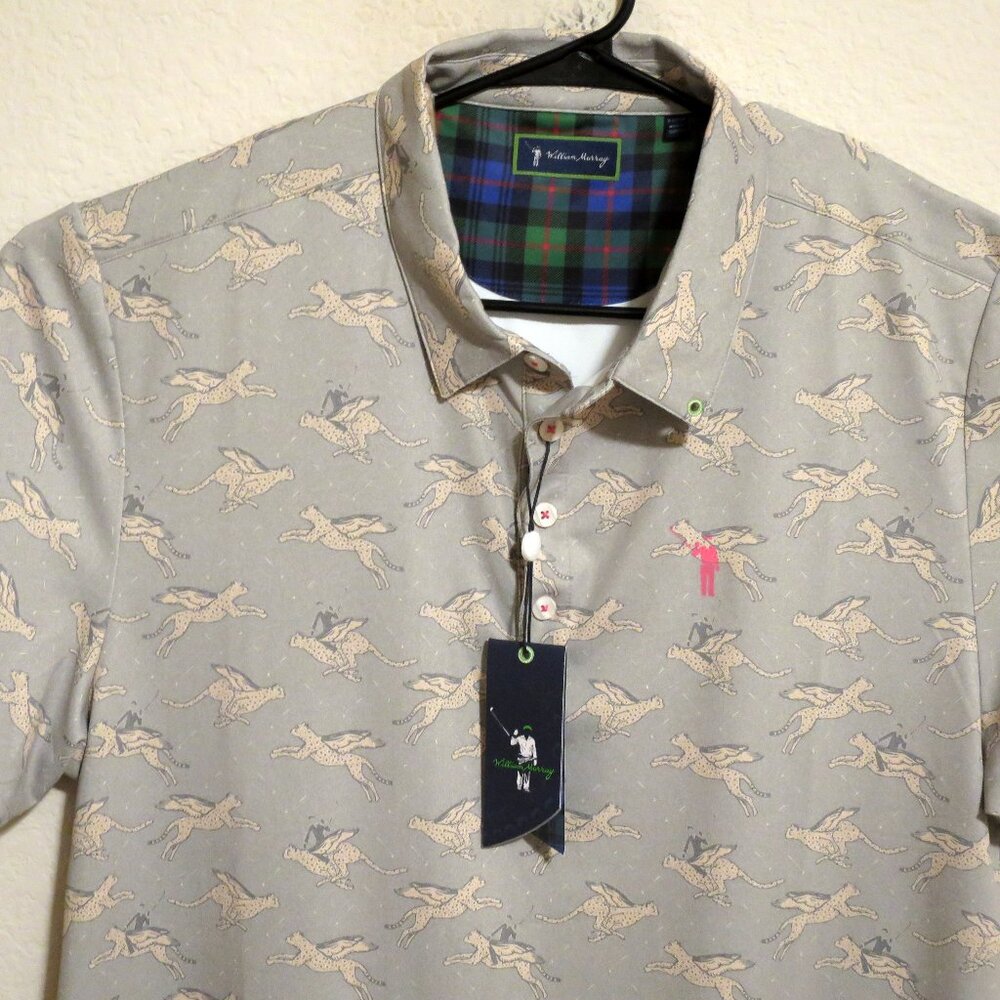 William Murray Shirt Mens XL New Short Sleeve Performance Polo Cheetahs